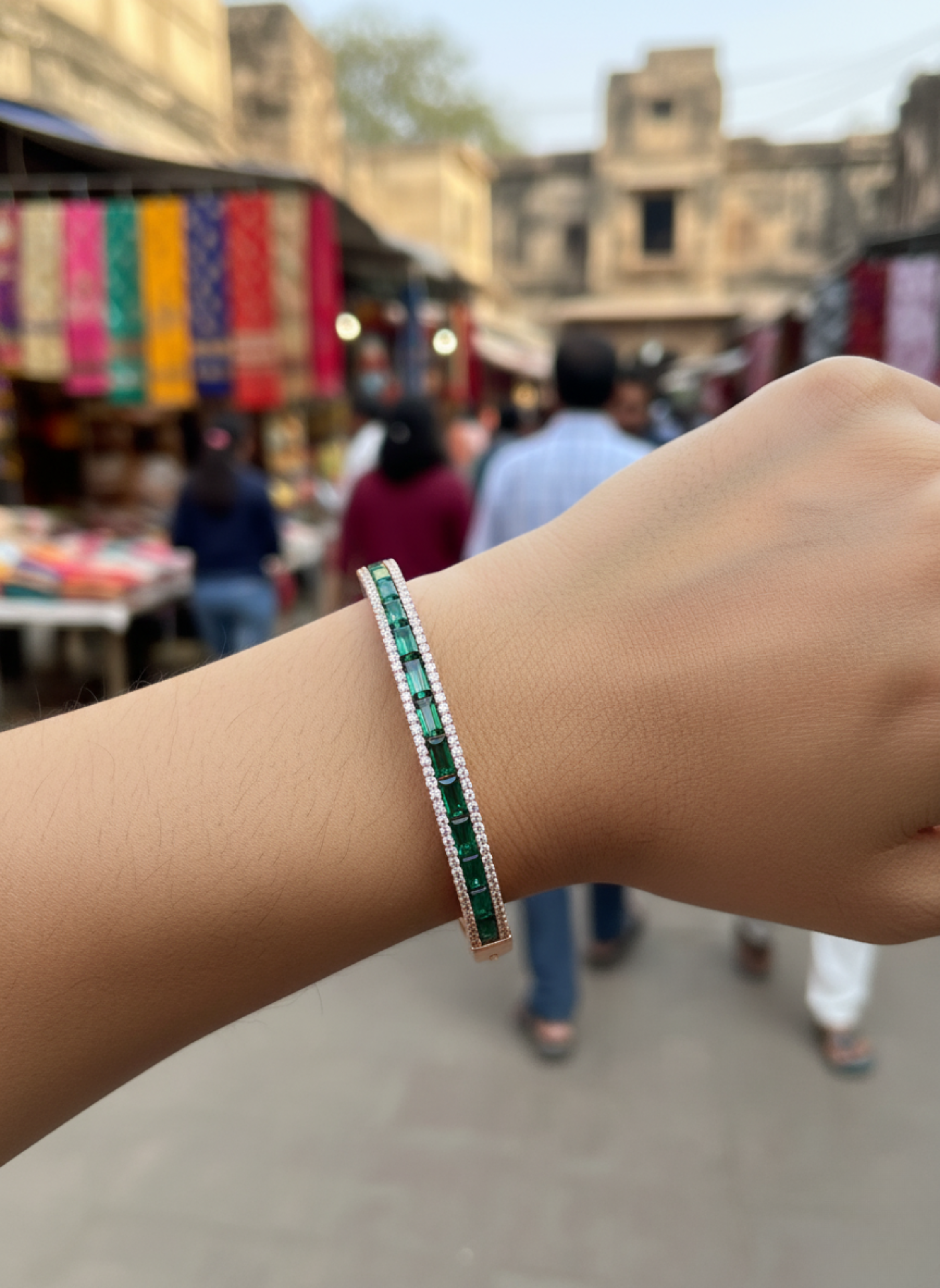 Emerald Line Bangle
