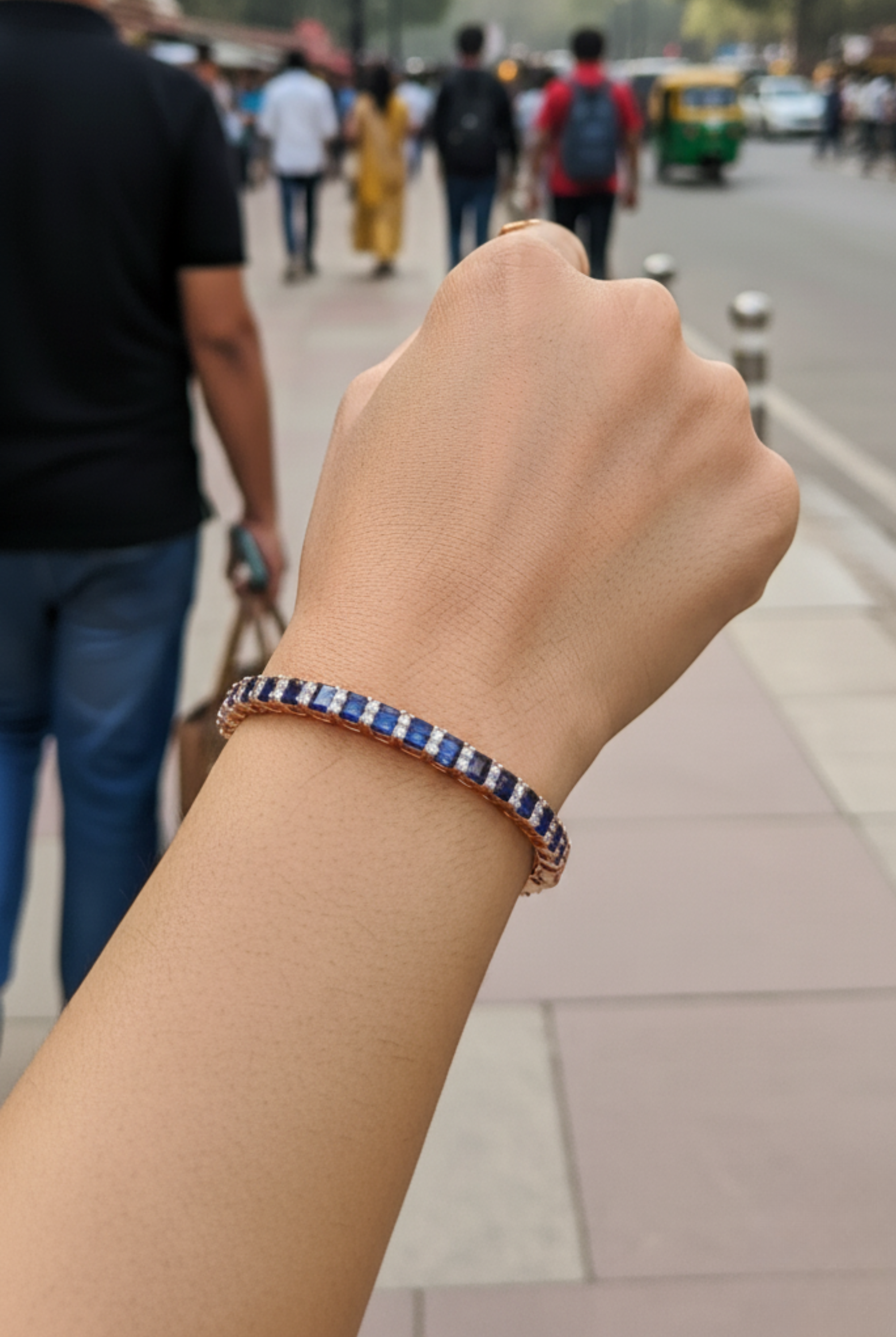 Sapphire Line Bangle